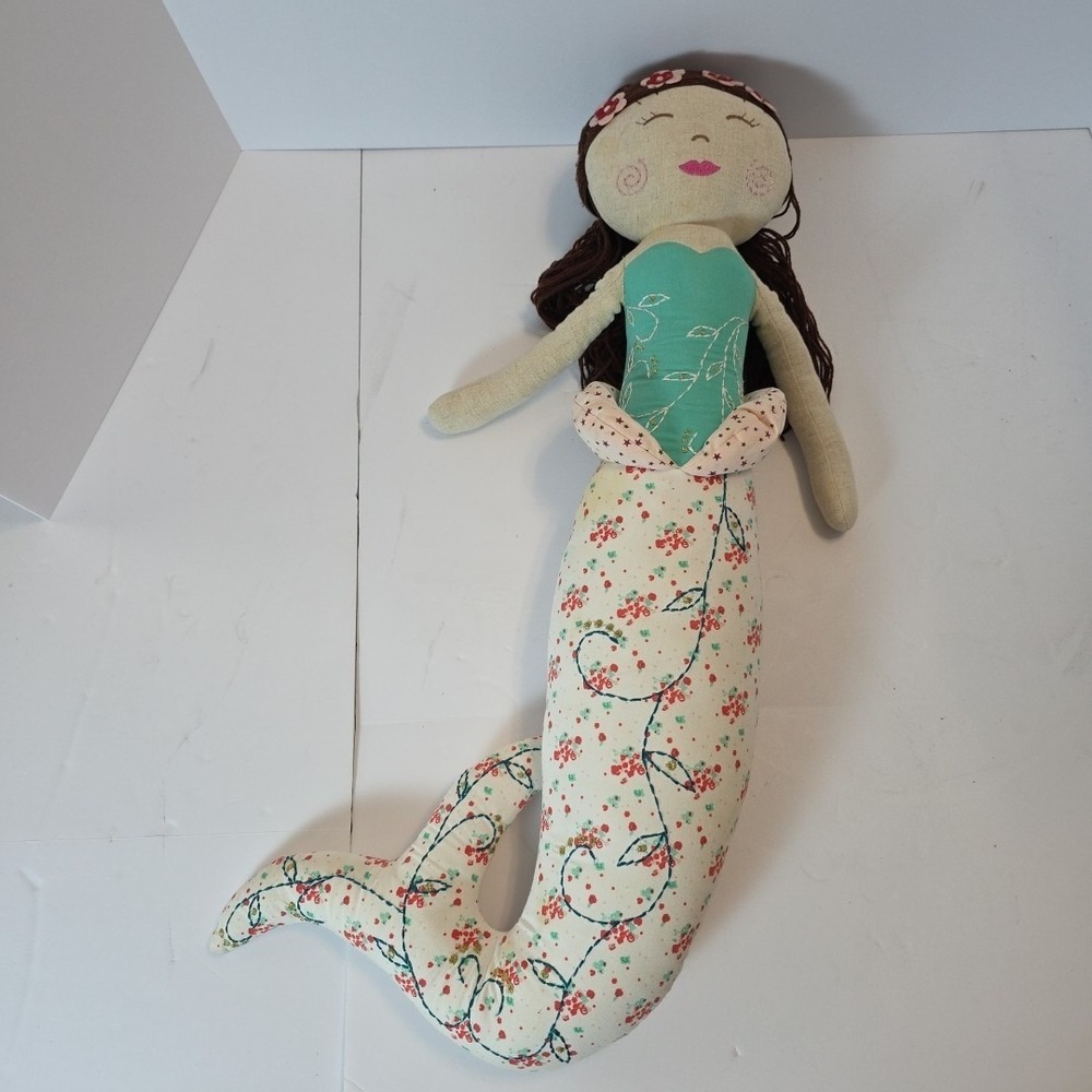 RARE Mermaid Plush Pillow Toy  Soft Doll Decor‎ Sunlord Apparels Yarn Hair 24"